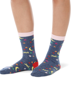 Printed Navy Socks