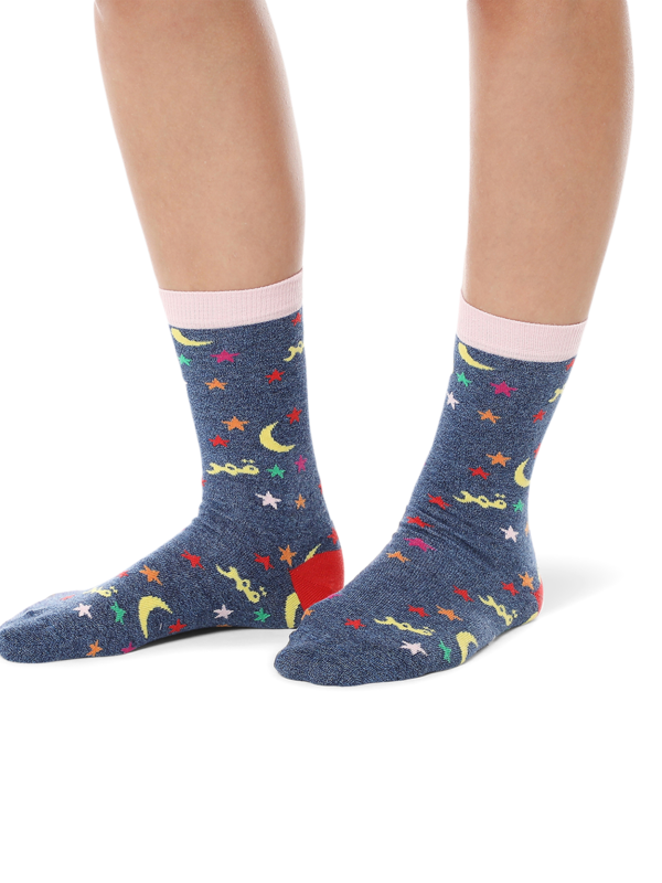 Printed Navy Socks