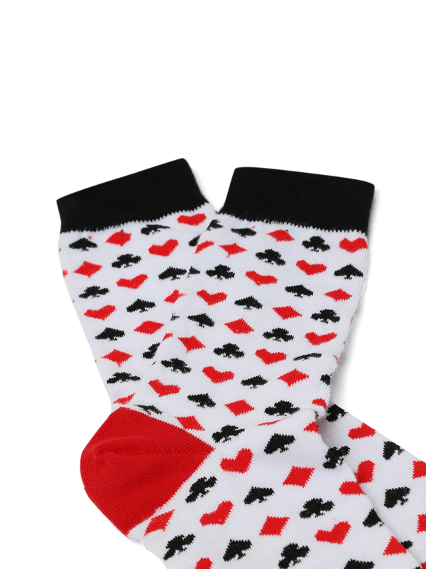 Printed White Socks