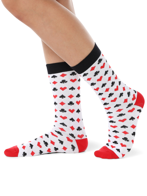 Printed White Socks