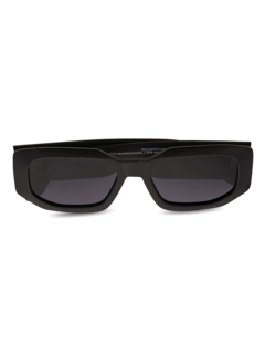Black Grass Hexagonal Sunglasses with Grey Tinted Lenses