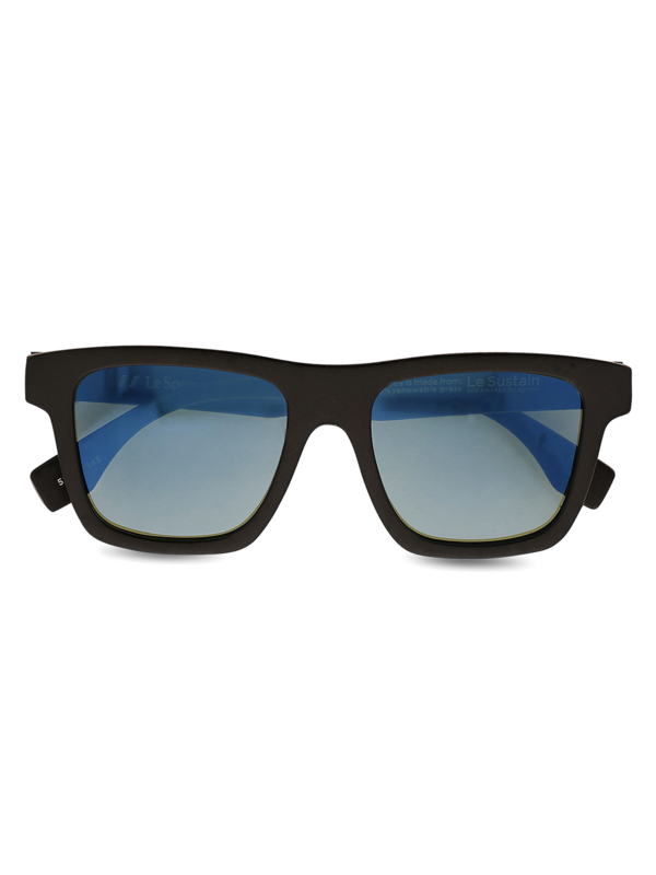 Thick-Rimmed Sunglasses with Light Blue Tinted Lenses