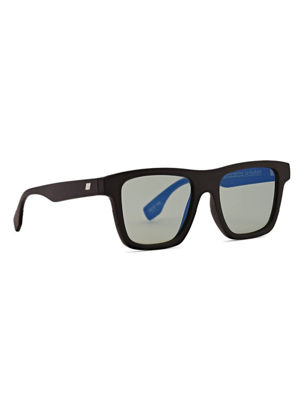 Thick-Rimmed Sunglasses with Light Blue Tinted Lenses