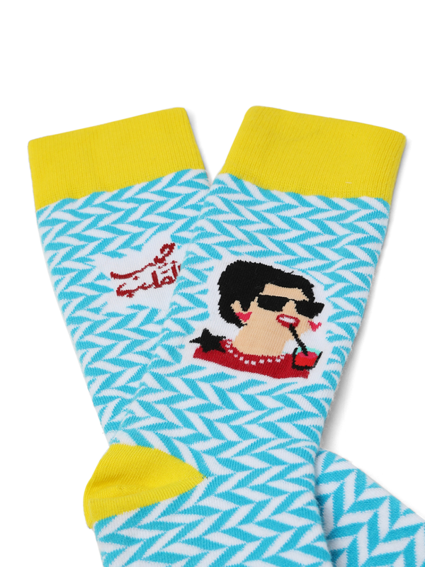 Printed Blue Socks