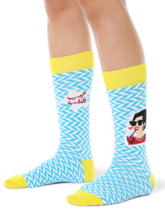 Printed Blue Socks