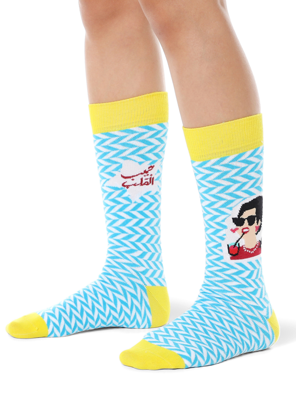 Printed Blue Socks
