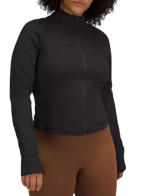 جاكيت ديفاين قصير مضلع من نسيج نولو