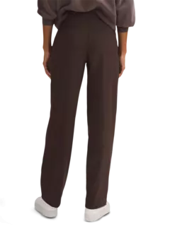 بنطال بقصة أرجل مستقيمة وخصر متوسط الارتفاع من قماش لوكستريم