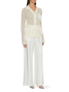 Cream Knit Shirt Blouse