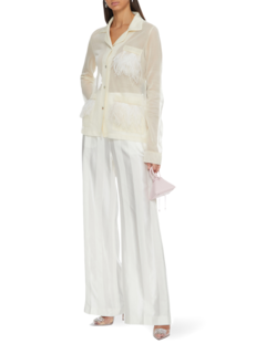 Cream Knit Shirt Blouse