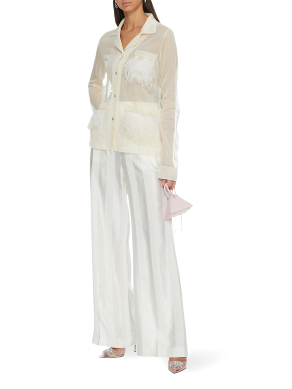 Cream Knit Shirt Blouse