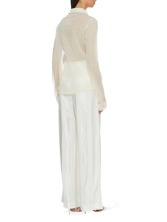 Cream Knit Shirt Blouse