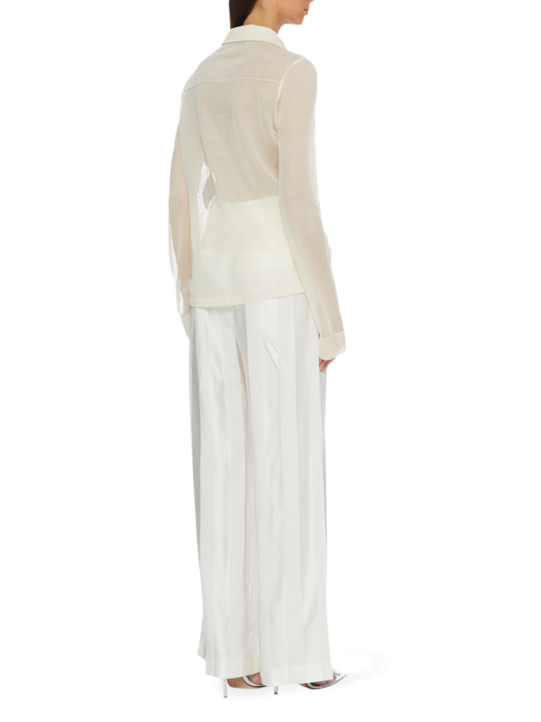 Cream Knit Shirt Blouse