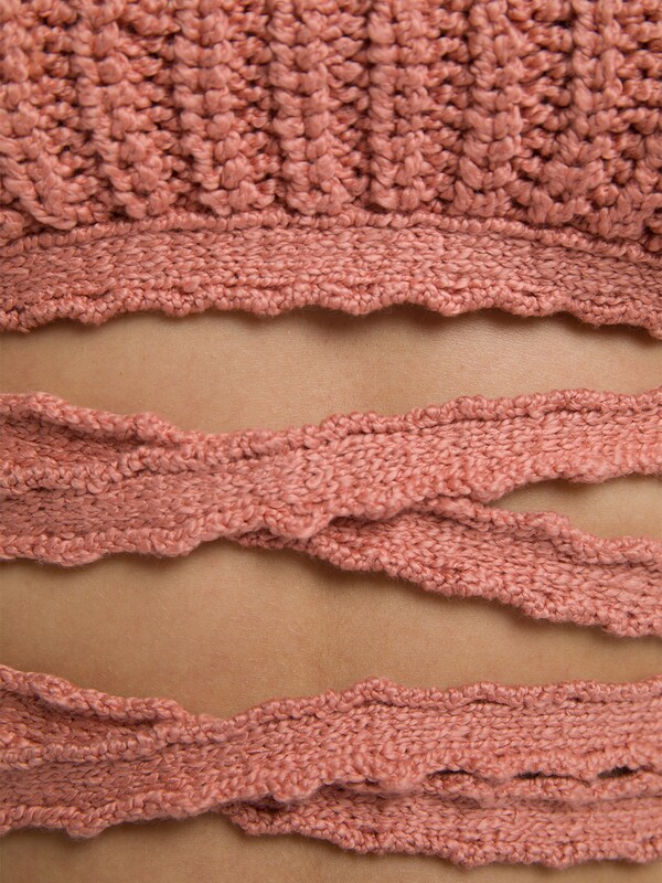 Knit Tube Top with Crisscross Waist Embellishment