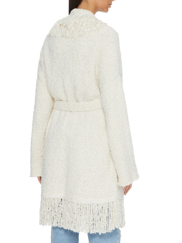 Fringed white cardigan