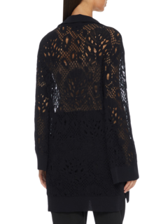Black Lace Knit Long Top