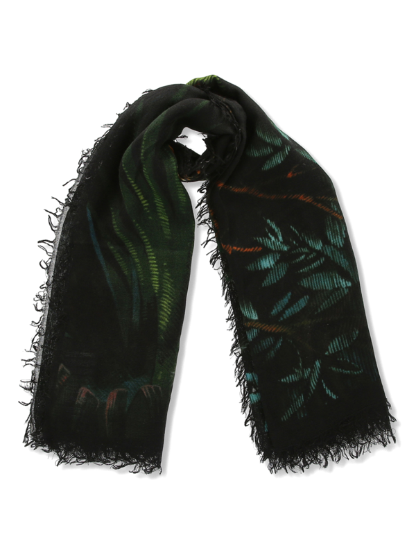 Black Monkey Jungle Print Scarf