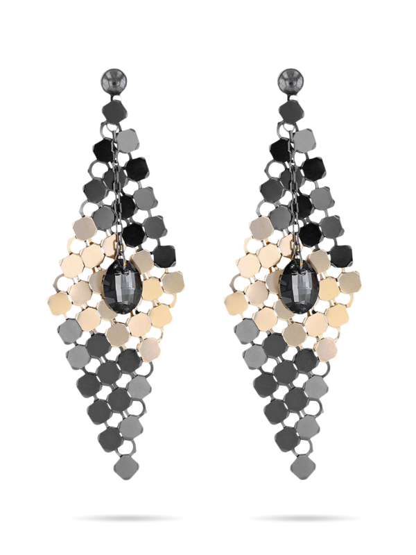 Gold and Gunmetal Leaf Earrings
