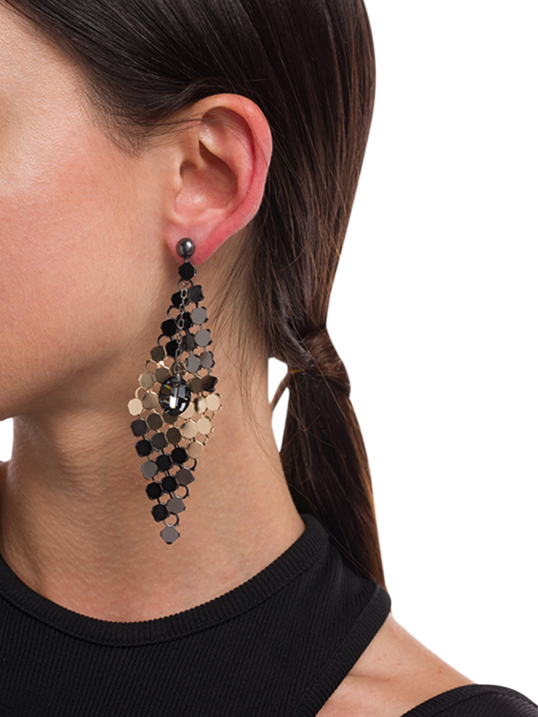Gold and Gunmetal Leaf Earrings