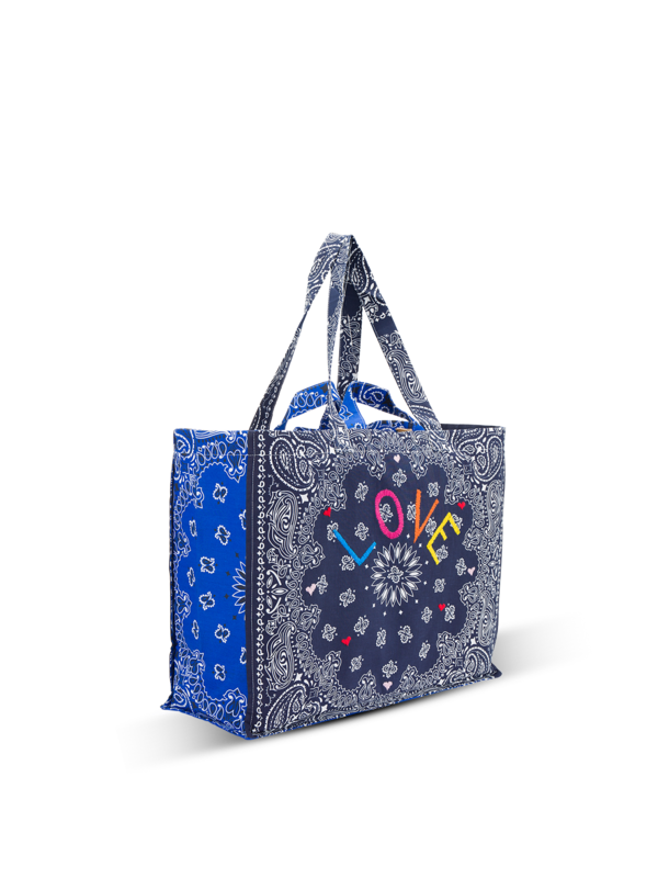 Maxi cabas navy indigo LOVE