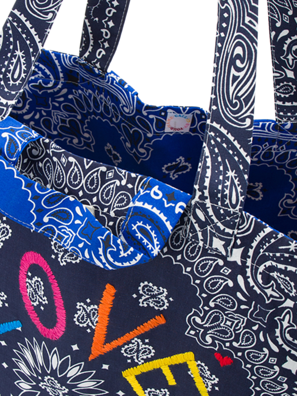 Maxi cabas navy indigo LOVE