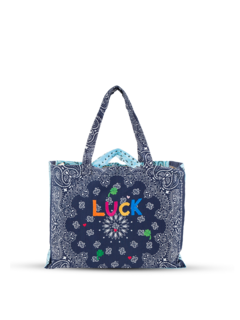Maxi cabas navy pale blue LUCK