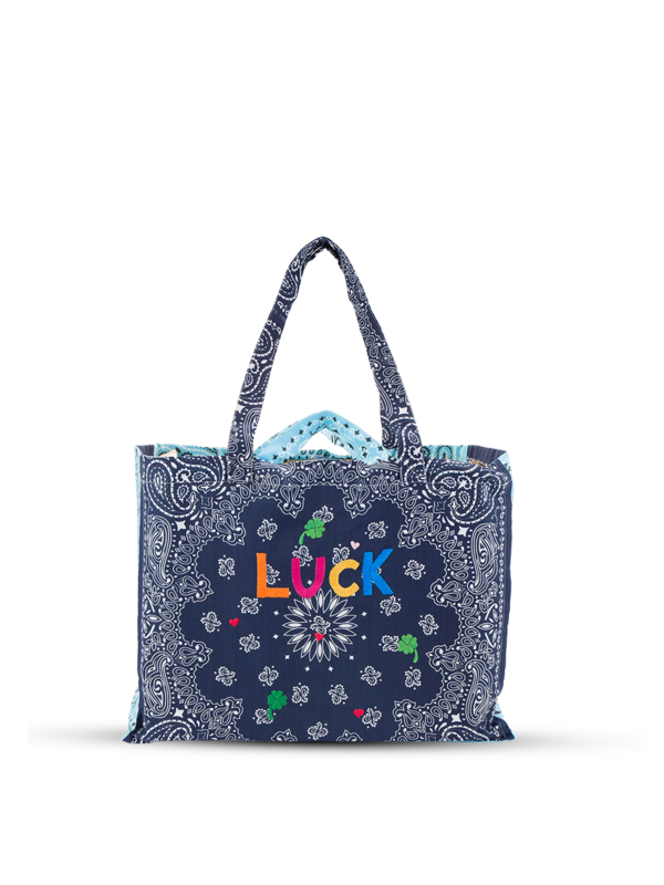 Maxi cabas navy pale blue LUCK