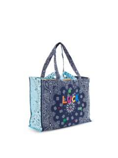 Maxi cabas navy pale blue LUCK