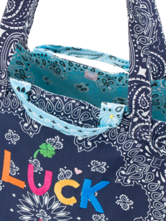 Maxi cabas navy pale blue LUCK