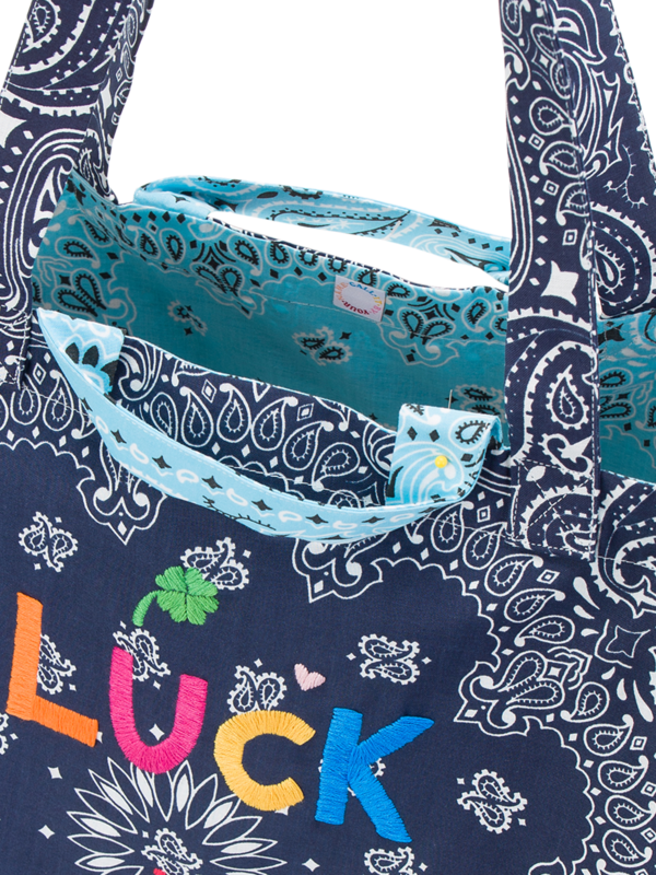 Maxi cabas navy pale blue LUCK