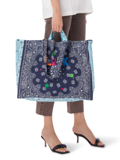 Maxi cabas navy pale blue LUCK