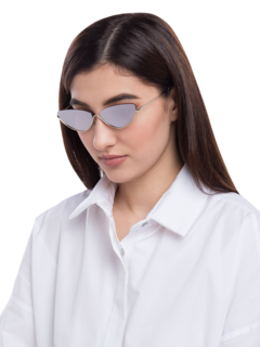 Gray Cruise Half Frame Cat-Eye Sunglasses