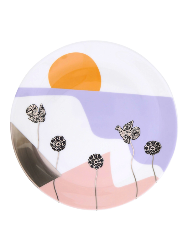 "I Left my Heart in Mexico" Sunset and Flowers Salad Plate