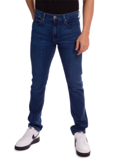 Straight-Legged Slim Blue Denim Jeans