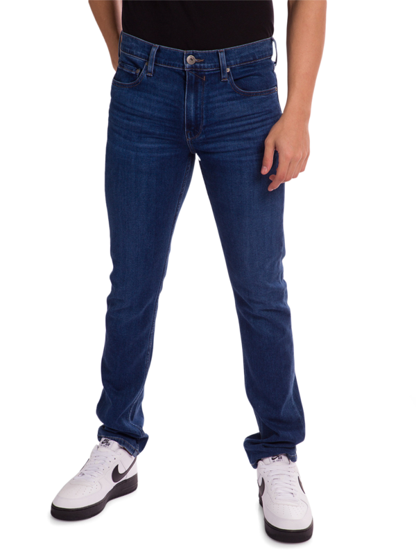 Straight-Legged Slim Blue Denim Jeans