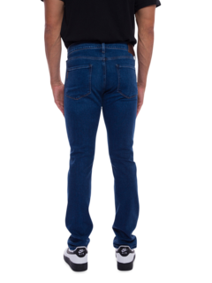Straight-Legged Slim Blue Denim Jeans