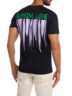 Black Crewneck T-Shirt With Back Print