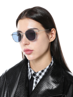 Metal Frame Splash Sunglasses With Blue Tinted Lenses