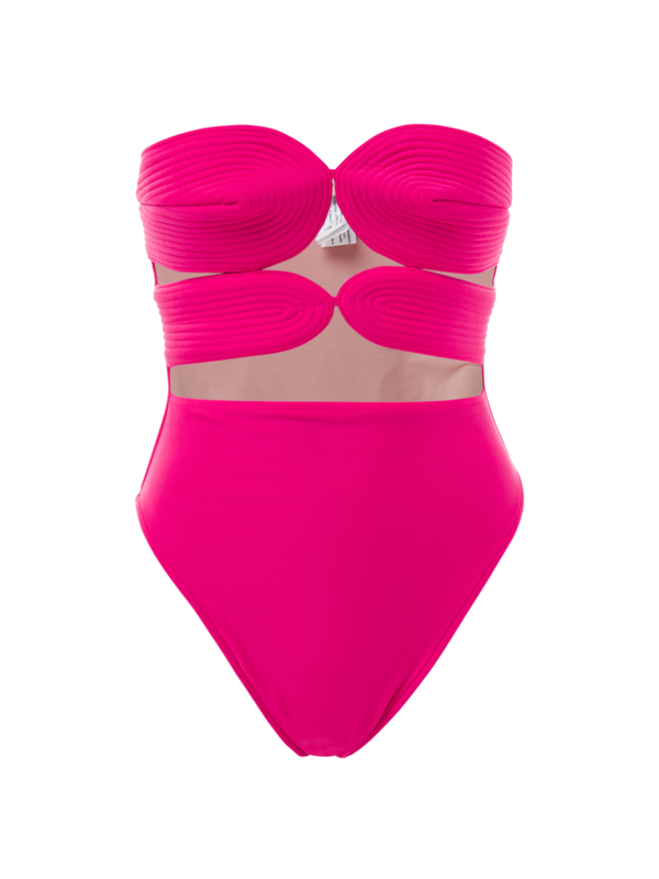 SOLID HIGHLEG MATELASSE SWIMSUIT