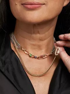 قلادة بتصميم سلسلة ثقيلة مقاس 14 بوصة من الذهب الأصفر عيار 14 قيراط