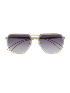 Gold/Grey Square Aviator Sunglasses