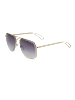 Gold/Grey Square Aviator Sunglasses