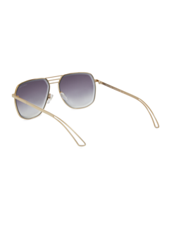 Gold/Grey Square Aviator Sunglasses
