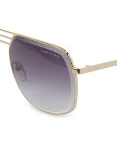 Gold/Grey Square Aviator Sunglasses