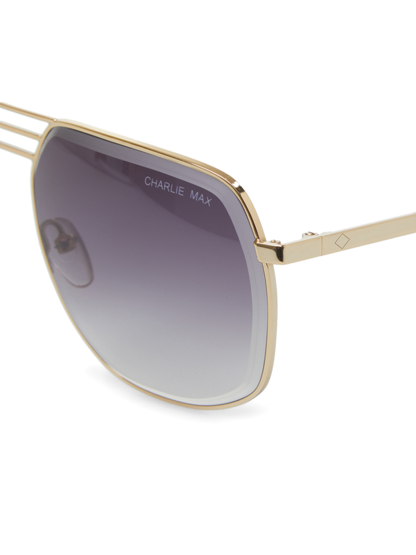 Gold/Grey Square Aviator Sunglasses