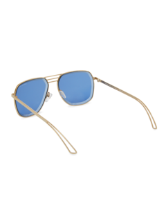 Gold/Blue Square Aviator Sunglasses