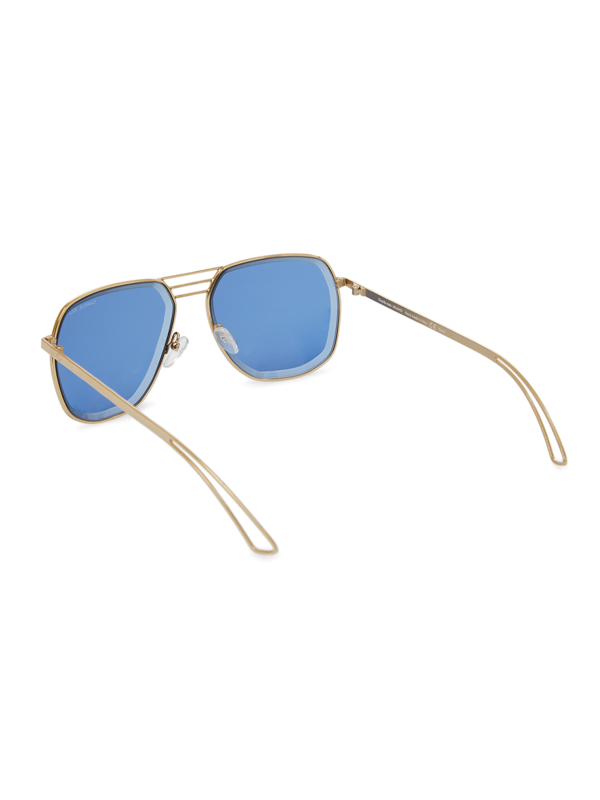 Gold/Blue Square Aviator Sunglasses