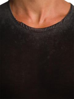 Black Knitted Sweatshirt With White Faded Dye