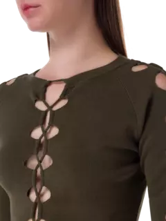 سترة قصيرة مزينة برباط