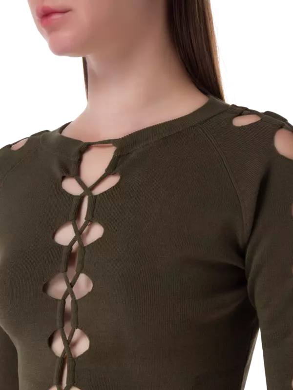 سترة قصيرة مزينة برباط